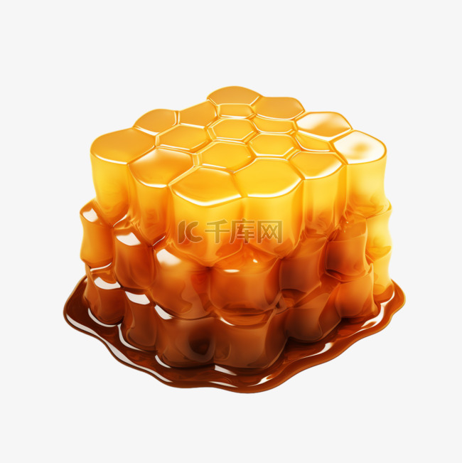蜂巢格子堆叠一起AI立体素材效