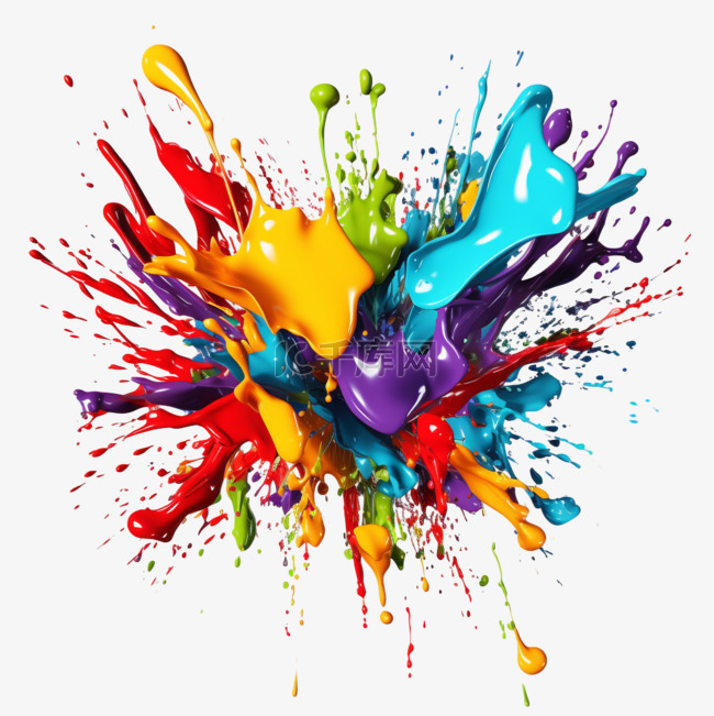 颜料画画艺术创意灵感AI元素立