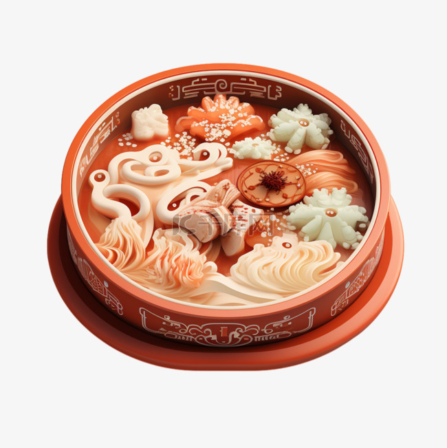 煲汤营养3D美食食物诱人立体清