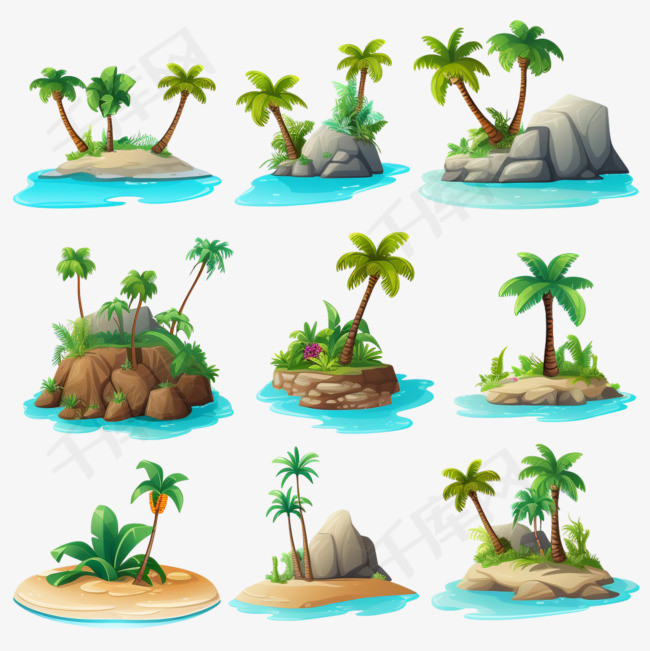 岛屿椰子树海岛装饰3