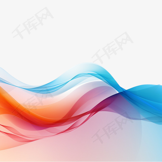 抽象多彩的波浪透明质感装饰4