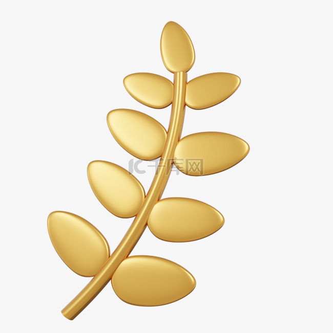 3D立体金色枝叶