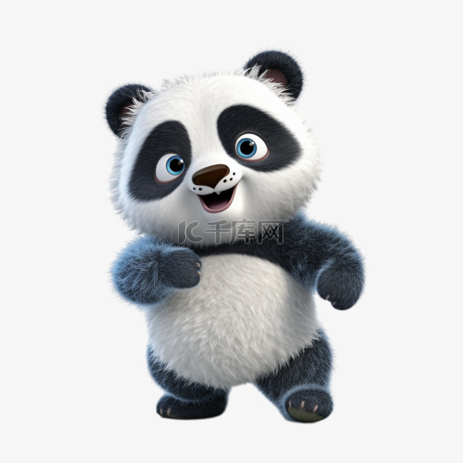 可爱中国风格熊猫萌宠动物国宝卡
