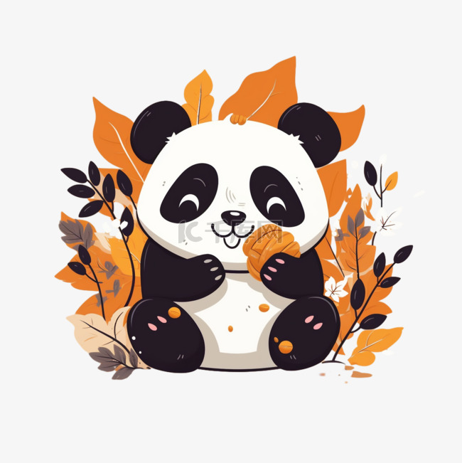 可爱熊猫萌宠动物国宝卡通黑白
