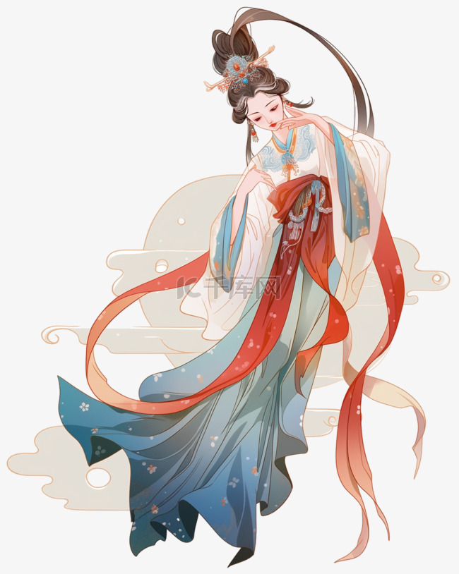 中秋节手绘古装女子嫦娥7