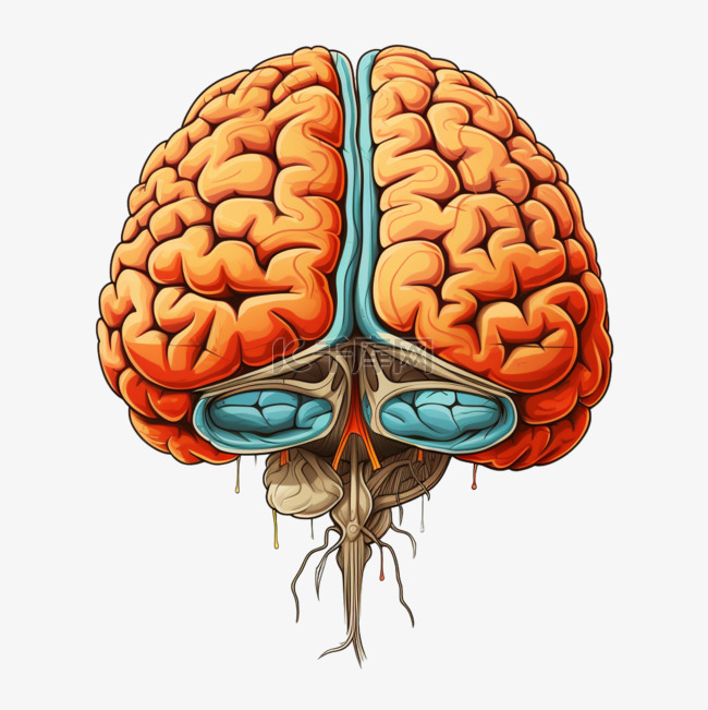 大脑人类器官组织手绘免扣装饰素