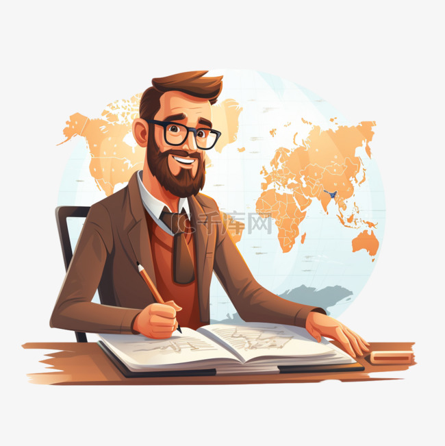 老师教学各科中年地理男教师学习