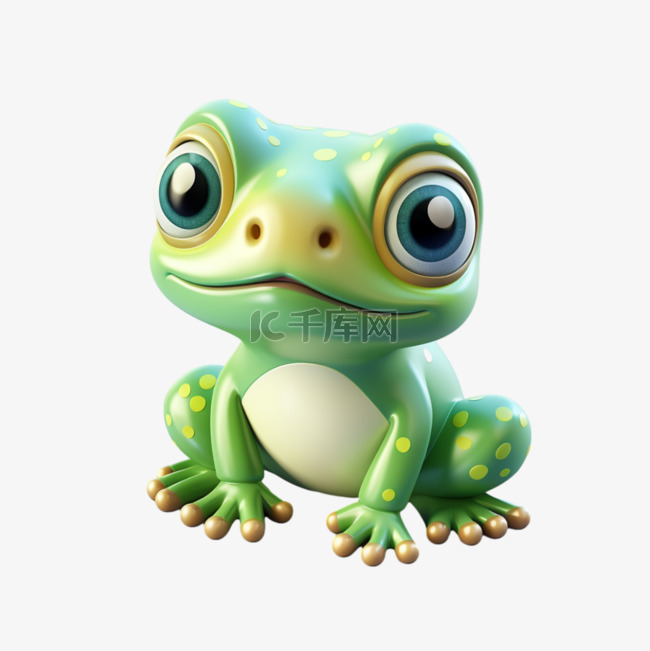 小青蛙3D可爱图标元素