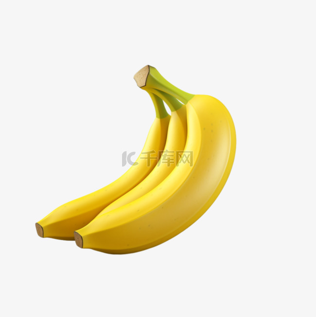 水果香蕉3D可爱图标元素