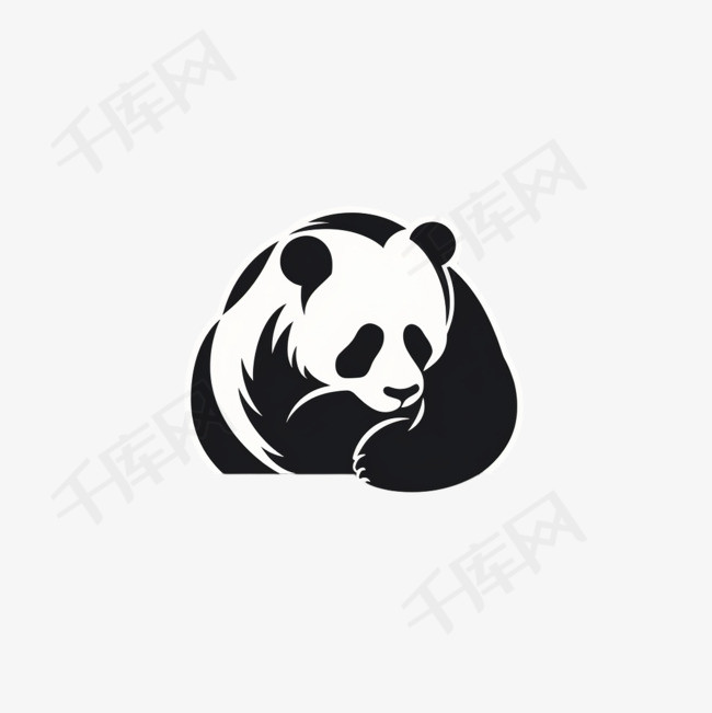 熊猫剪影标志设计模板。
有趣的