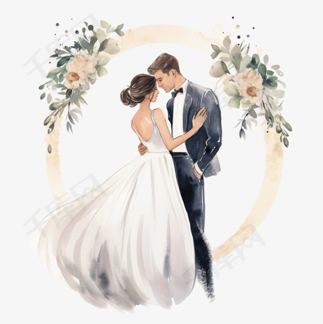 水彩画手绘婚礼Instagram故事