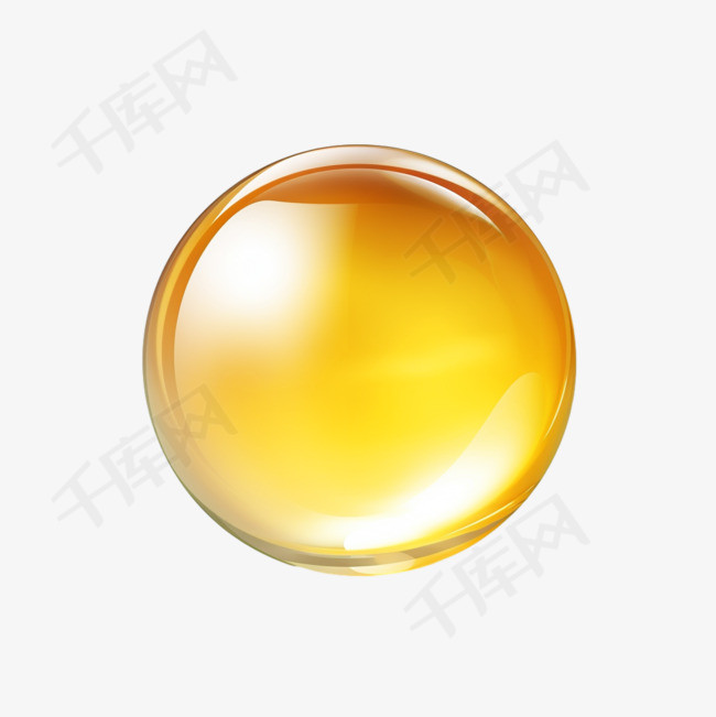 金色透明树脂球-真实的药丸或蜂
