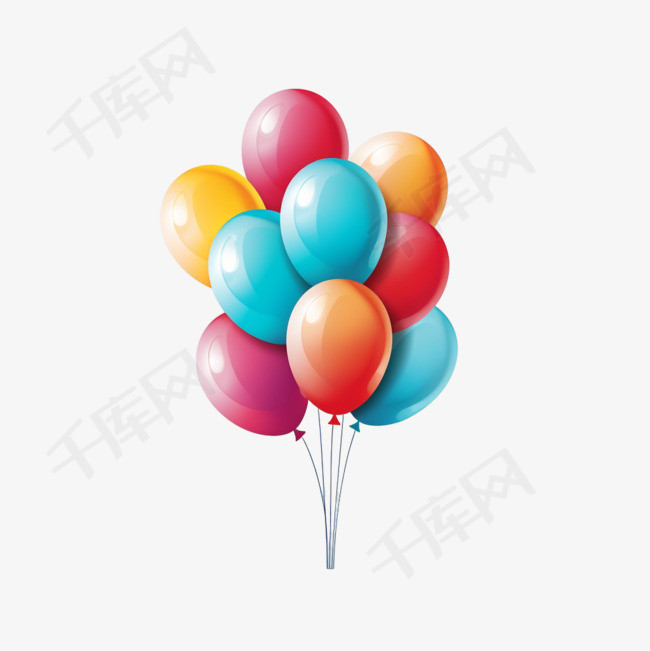 色彩鲜艳的节日气球设计载体