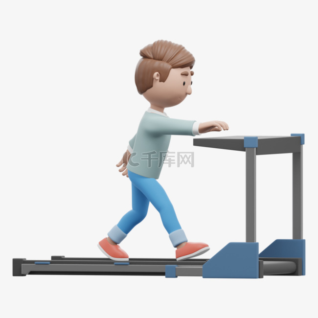 帅气运动男性展现3D跑步姿势
