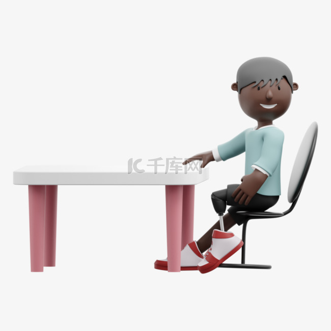3D黑人男性展示帅气商务办公姿势