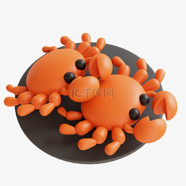 3D海鲜大闸蟹