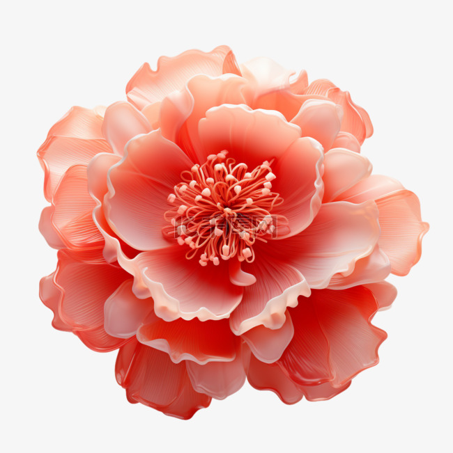 国庆节3D牡丹花装饰花朵节日美丽