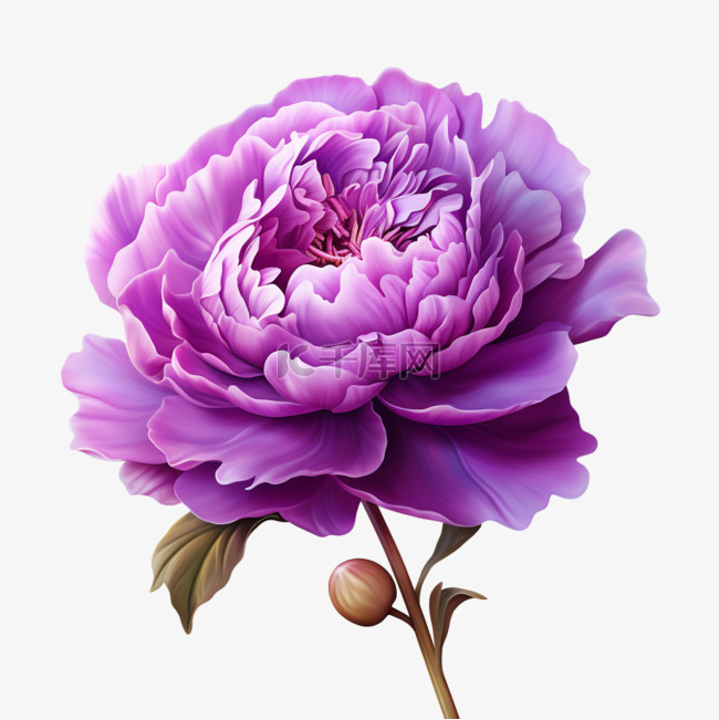 国庆节牡丹花紫色装饰花朵节日美