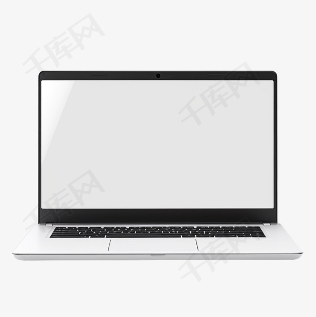 一种带白屏和键盘的笔记本电脑