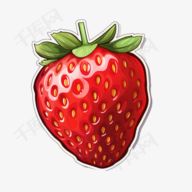 草莓隔离贴纸设计