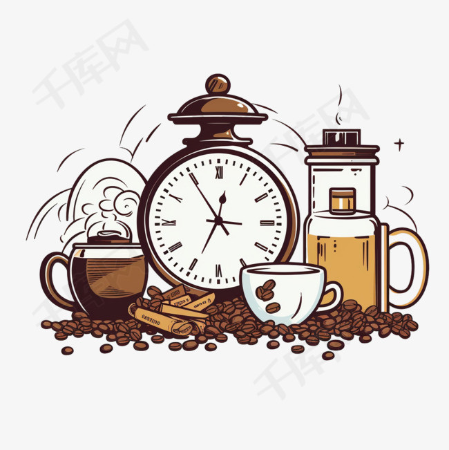 美味的咖啡时间元素