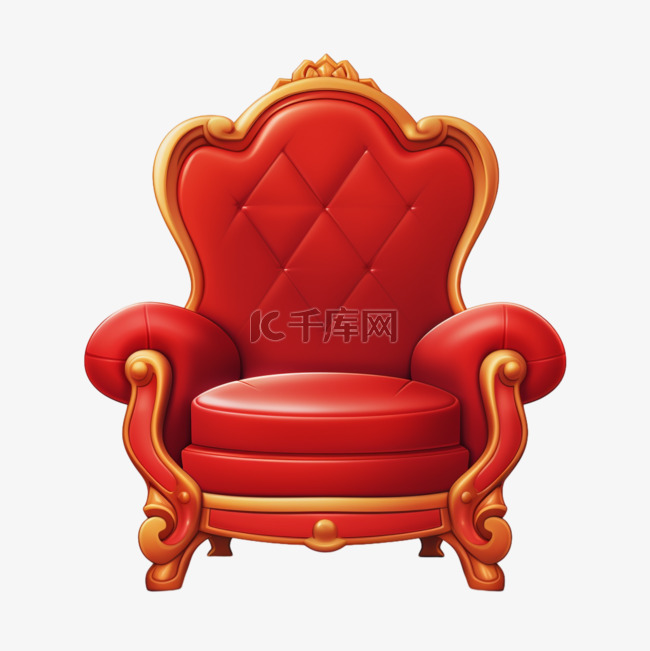 红色椅子卡通座椅免扣元素装饰素
