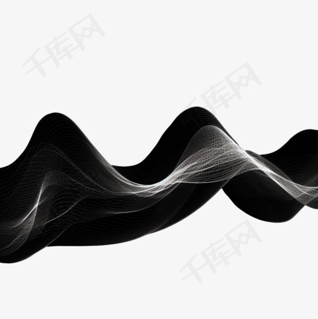 黑色线条波浪科技感装饰1