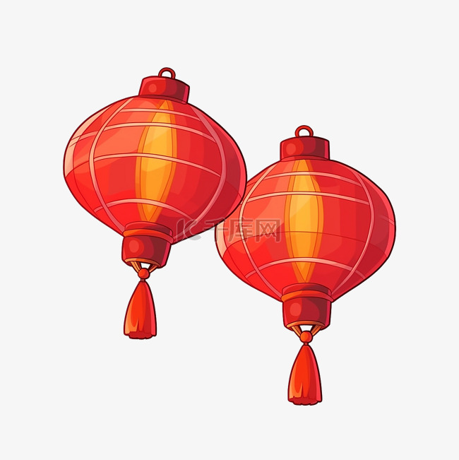 中国风国潮喜庆节日红色灯笼元素