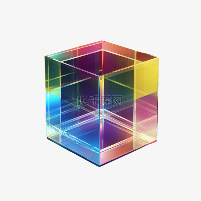 立方体正方体透明建模玻璃免扣元