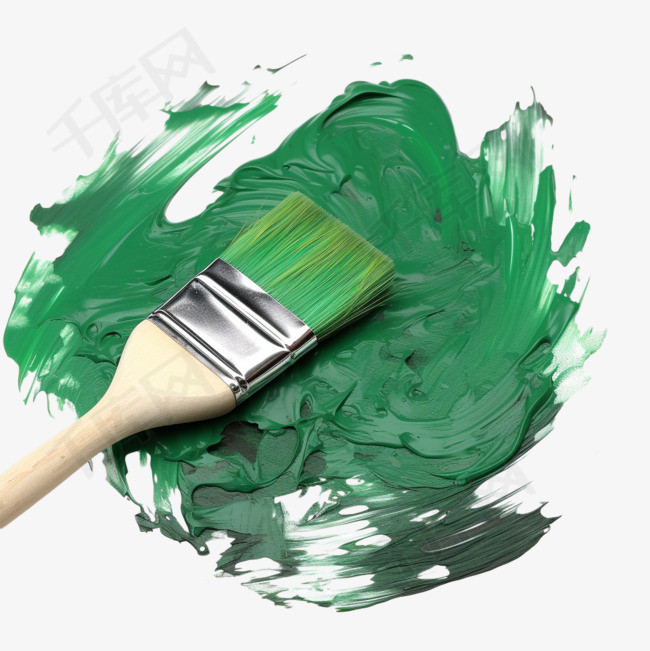 绿色油画油漆墨迹1