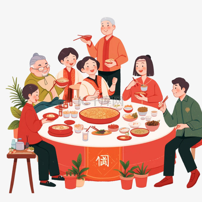 春节除夕元宵节家人吃团圆饭27
