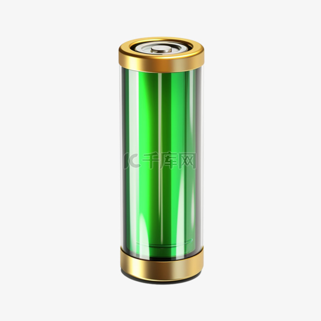 绿色电池蓄电免扣元素装饰素材