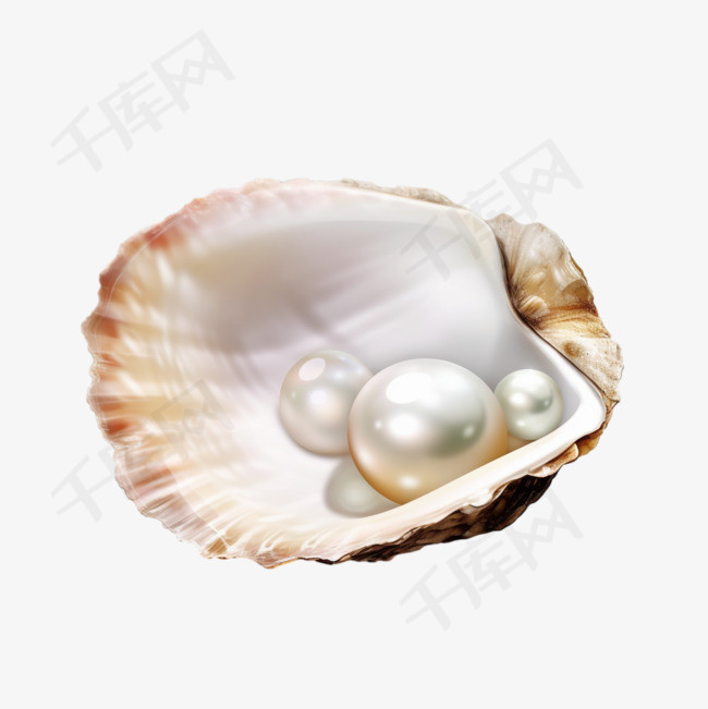 珍珠贝壳真实感特写图像