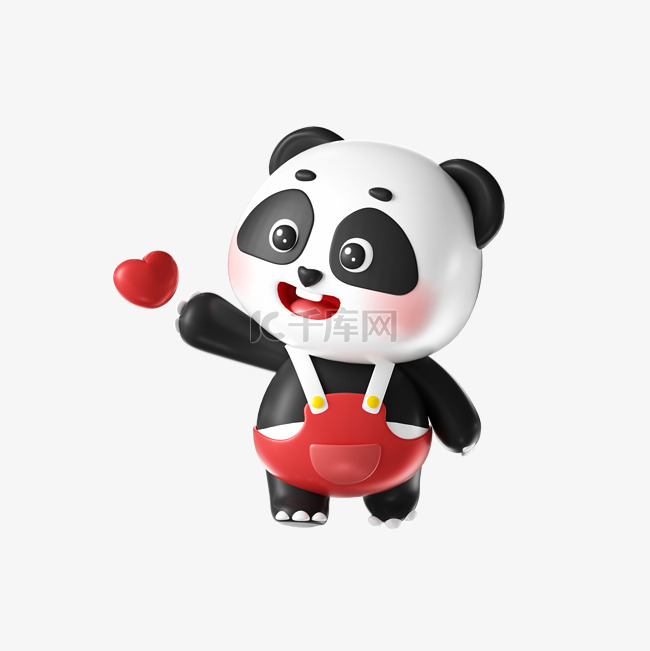国庆节3D立体熊猫形象