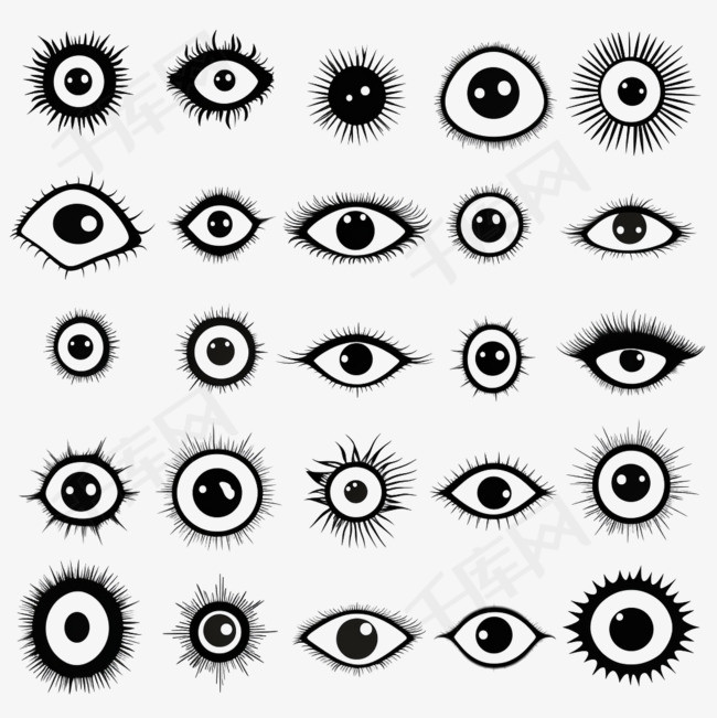眼睛图标。人类的视觉和视觉符号