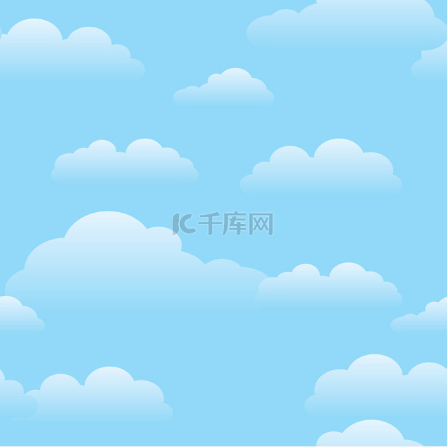 蓝蓝的天空云重复模式