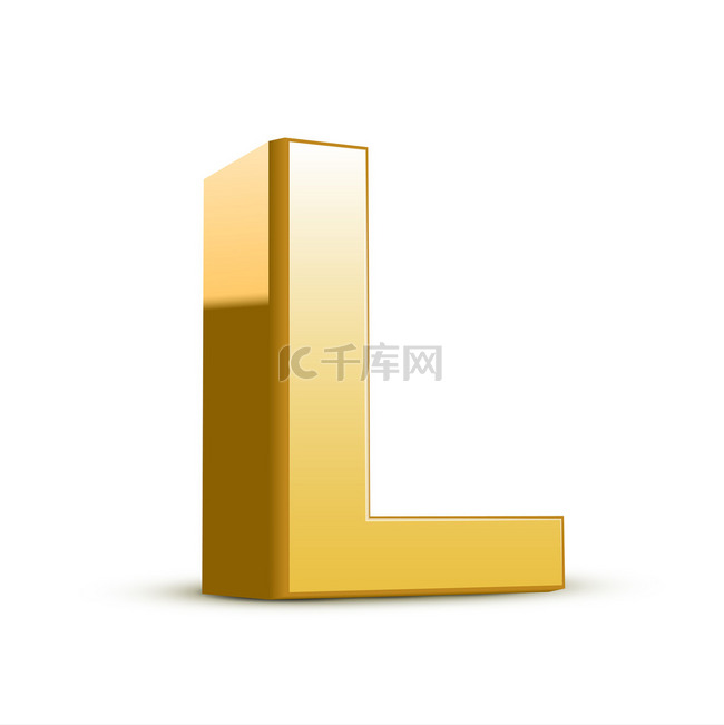 3d 金色字母 l