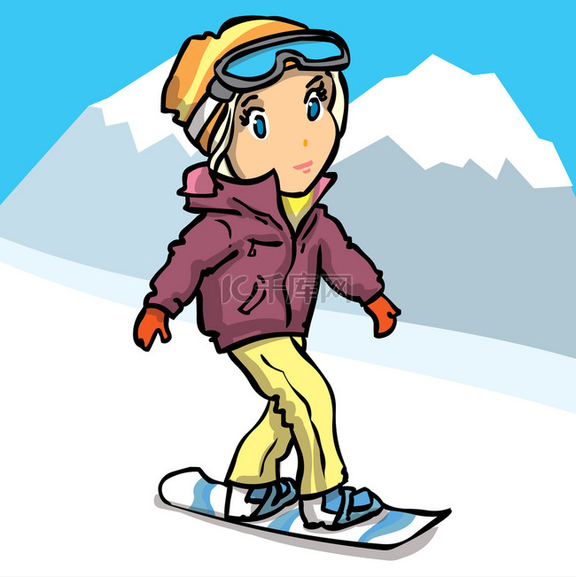 年轻女子单板滑雪 