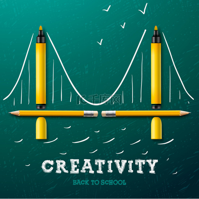 创造性学习。用铅笔做的桥