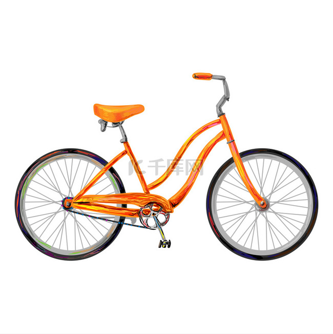 橙色的复古自行车