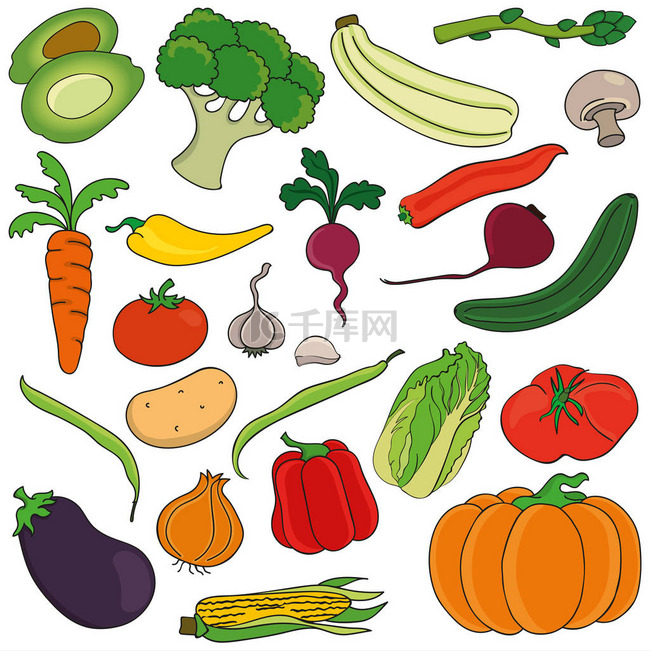 Set of vegetables