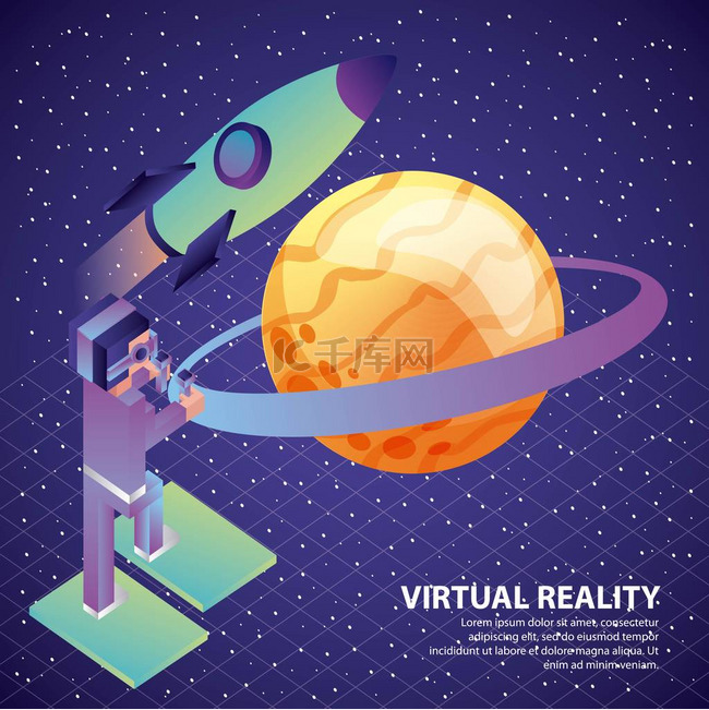 人与 vr 控制耳机楼梯火箭土