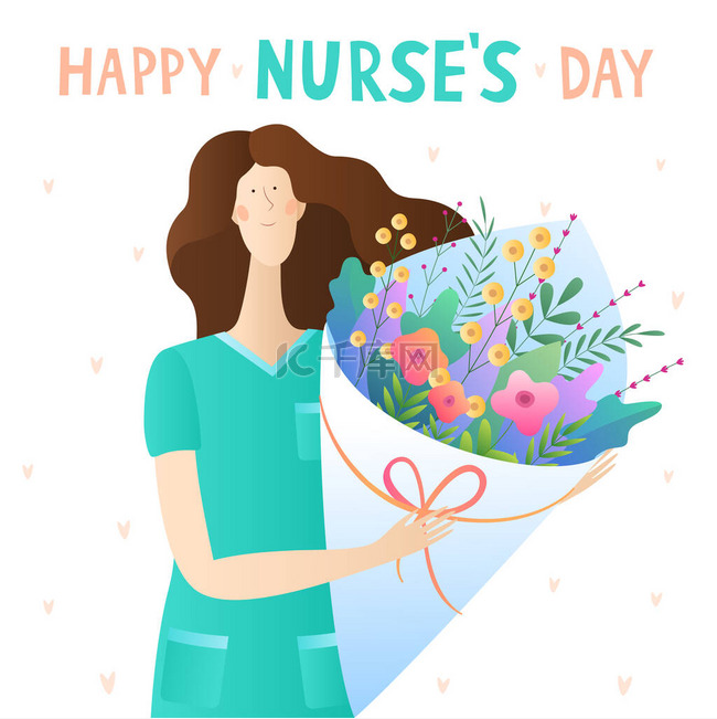 国际护士日。节日贺卡。矢量图解