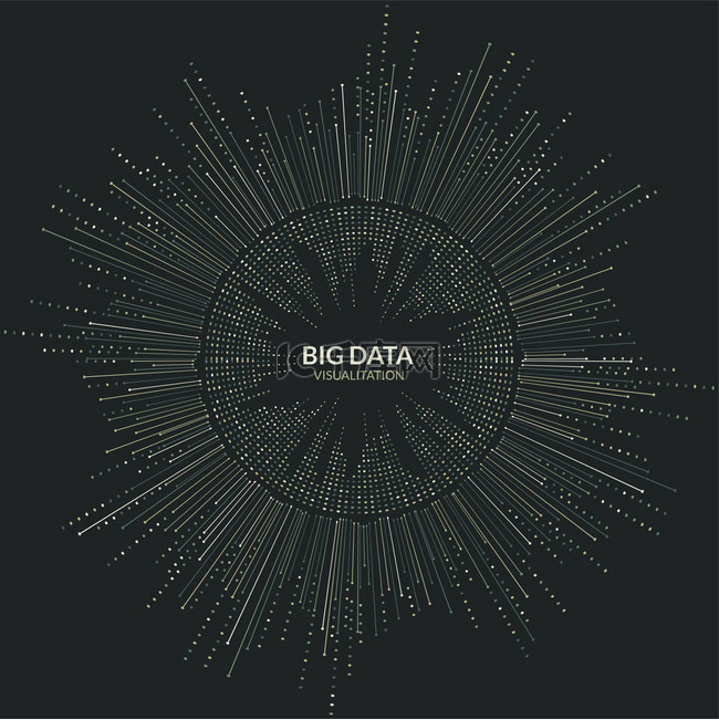 矢量抽象圆形大数据可视化。未来