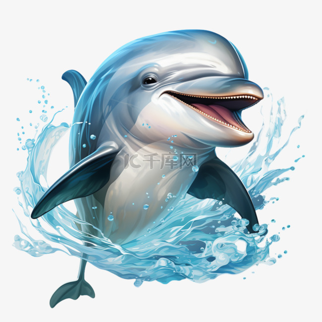 海豚海洋动物免扣元素装饰素材