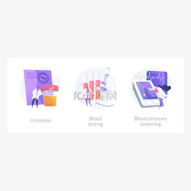 临床实验室分析图标卡通集矢量概