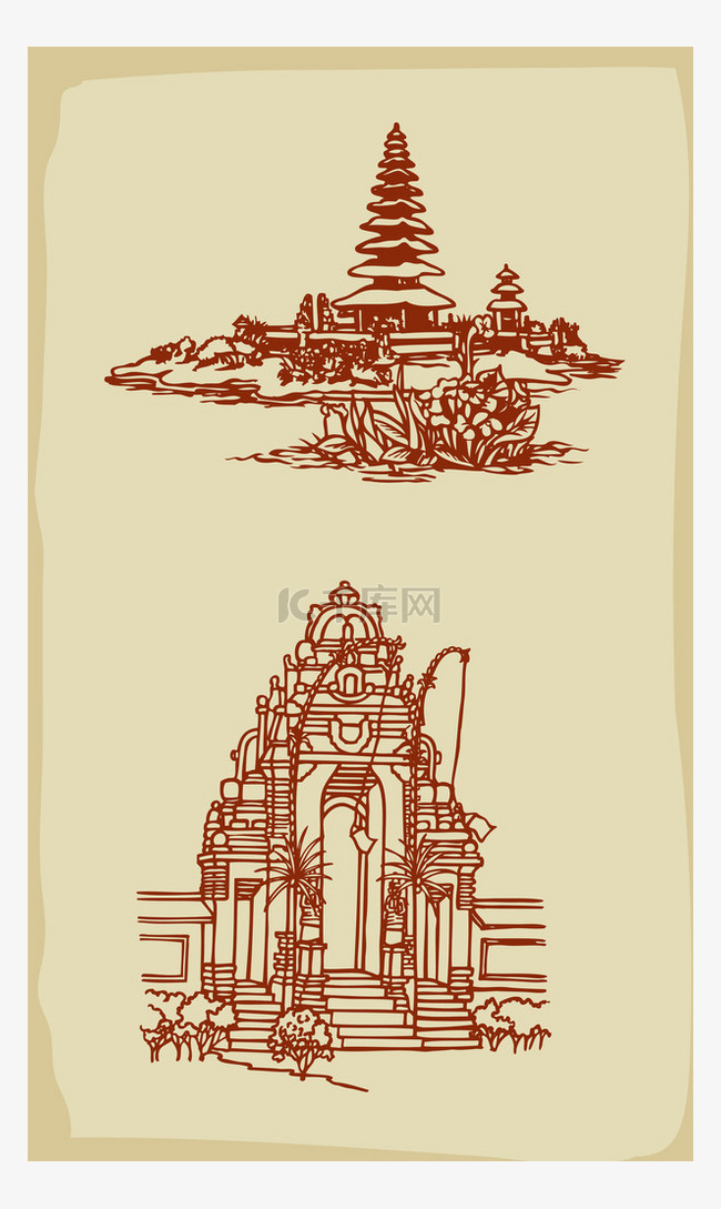 巴厘岛的神庙图