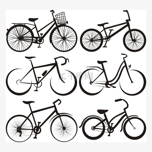 自行车-剪影和轮廓