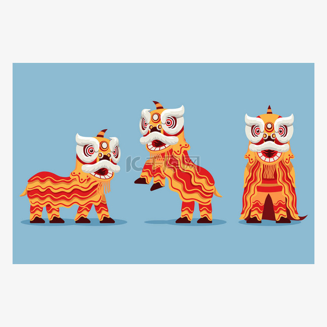 中国传统舞狮杂技图例