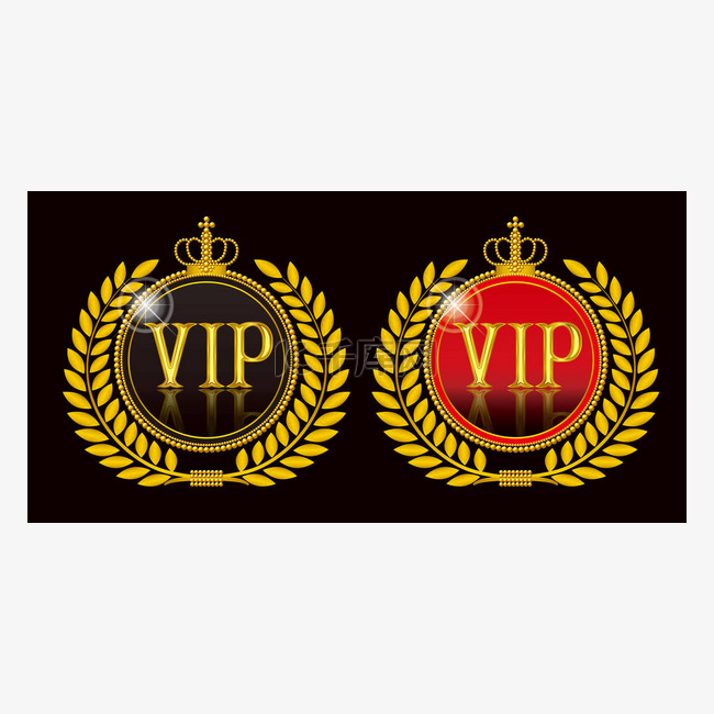 Vip 会徽。金牌皇冠素材图片免费下载-千库网